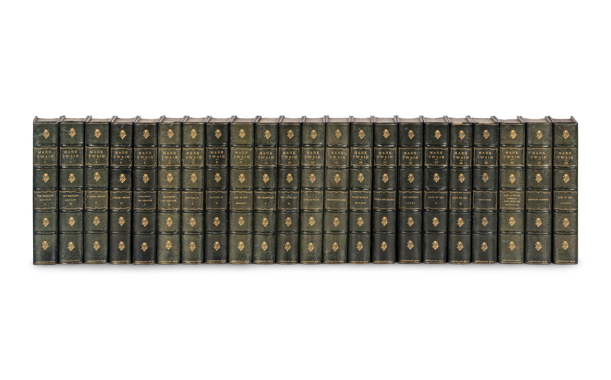 [BINDINGS]. CLEMENS, Samuel Langhorne ("Mark Twain") (1835-1910). The Writings of Mark Twain . Hartford, CT: American Publishing Co., 1899.