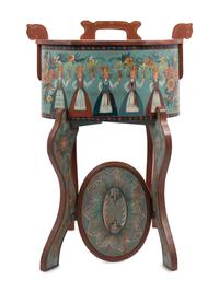 A Northern European Style Painted Box and Stand