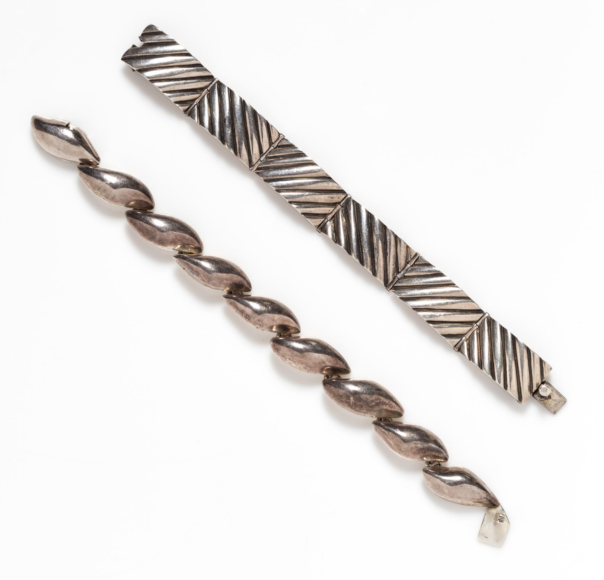 A Collection of Sterling Silver Bracelets, Mexico, 53.40 dwts.