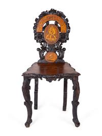 A Victorian Aesthetic Inlaid Hall Chair — 19TH CENTURY