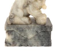 A Pair of Chinese Carved Hardstone Temple Guardians