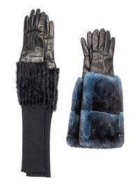 Two Pairs of Designer Fur Trimmed Gloves: One Prada, One Fendi