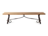 A Renaissance Revival Iron Mounted Trestle Bench