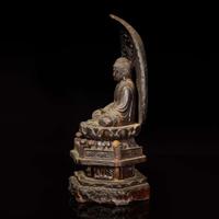 A Japanese lacquered wood figure of Buddha Nyorai 大日如來佛加漆木像 Edo period (1603-1857) ??