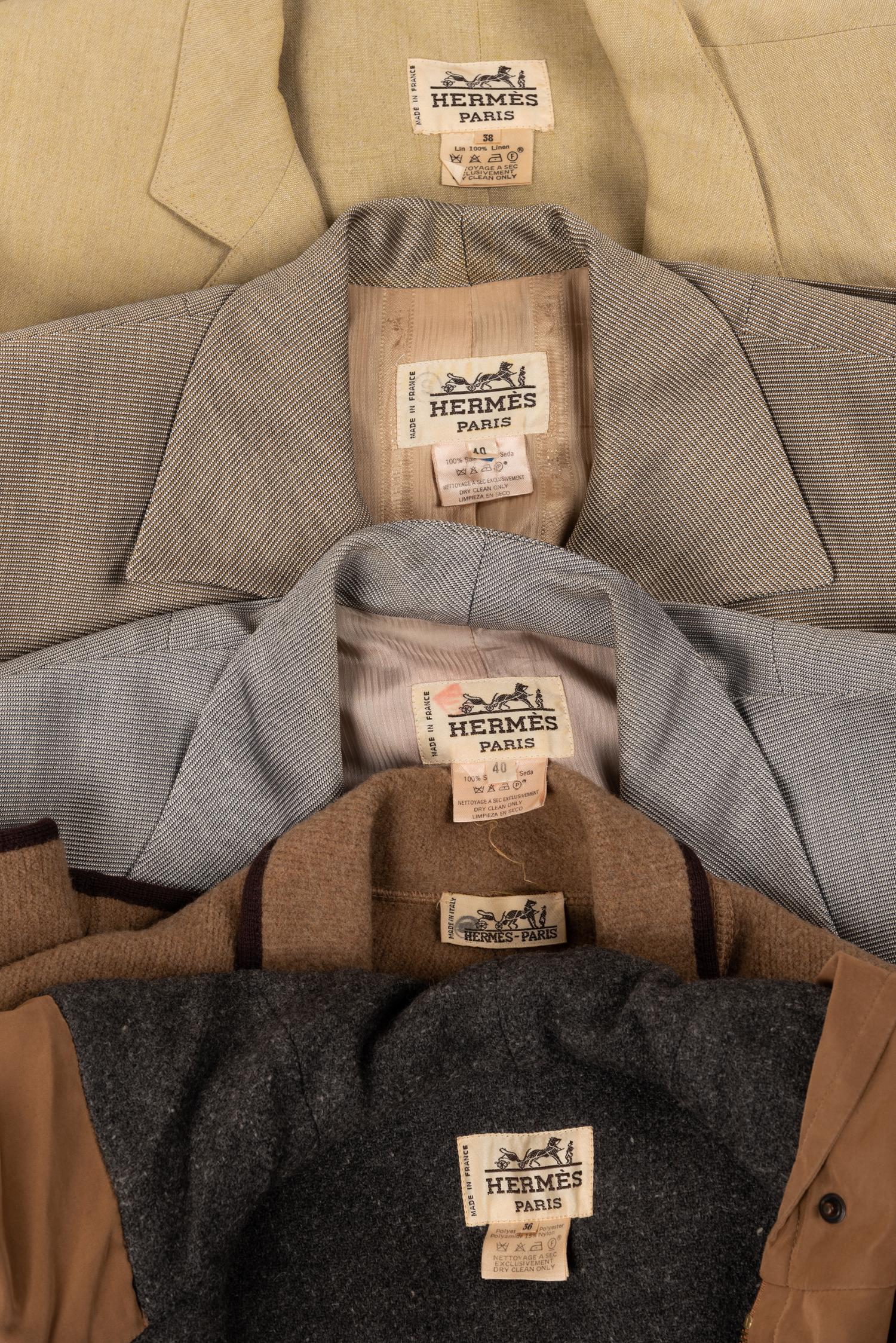 Four Hermès Jackets and One Coat, 1980-90s