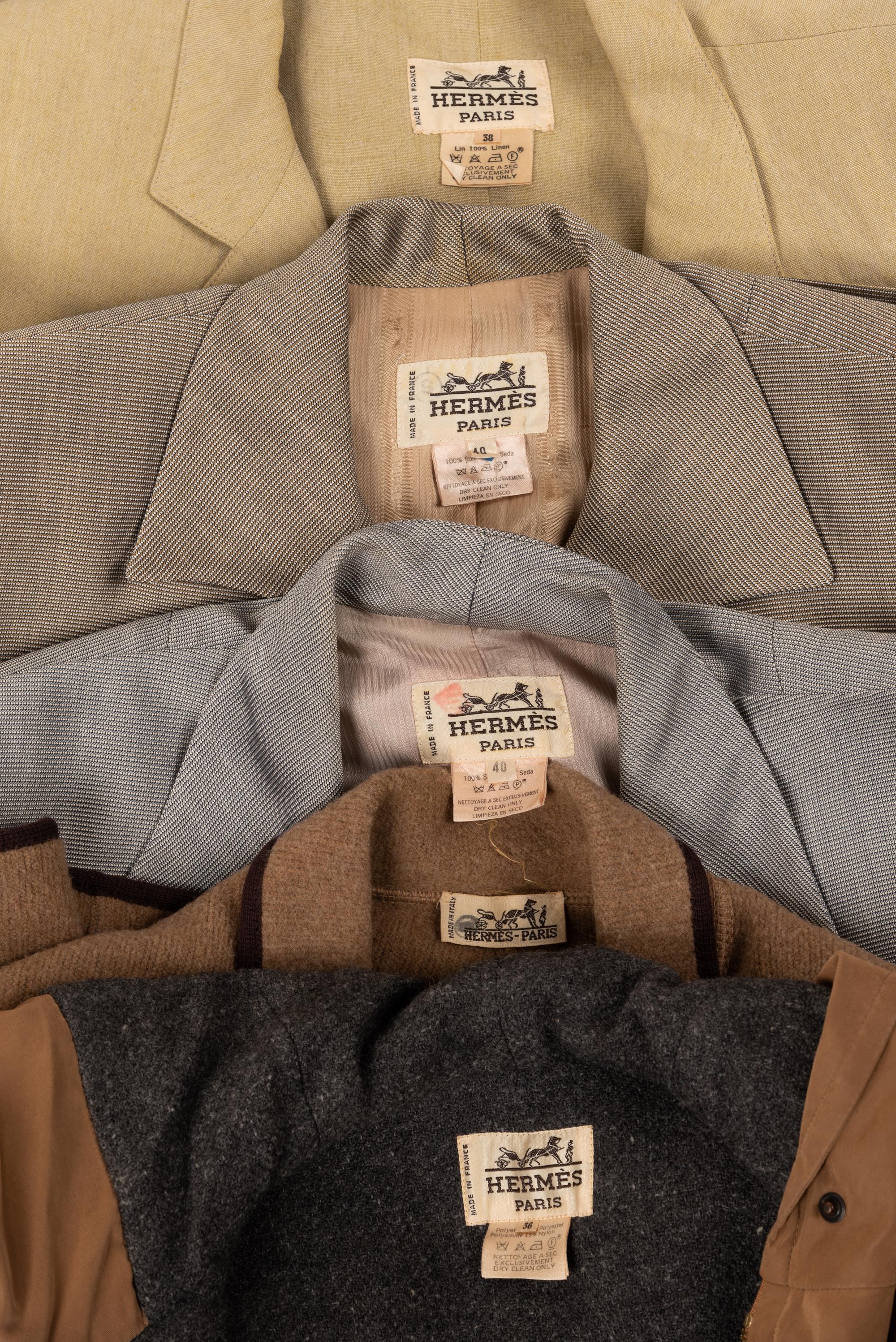 Four Hermès Jackets and One Coat, 1980-90s