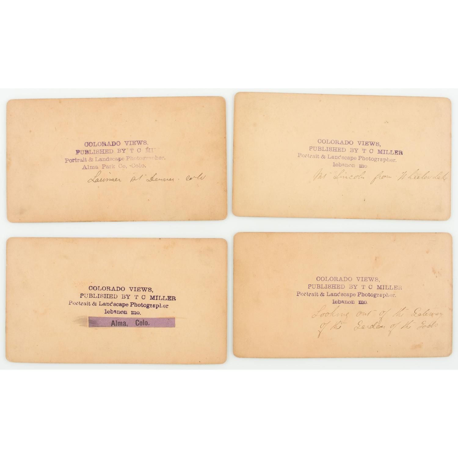 Colorado Stereoviews by T.C. Miller, Large Collection of Landscape and Town Views