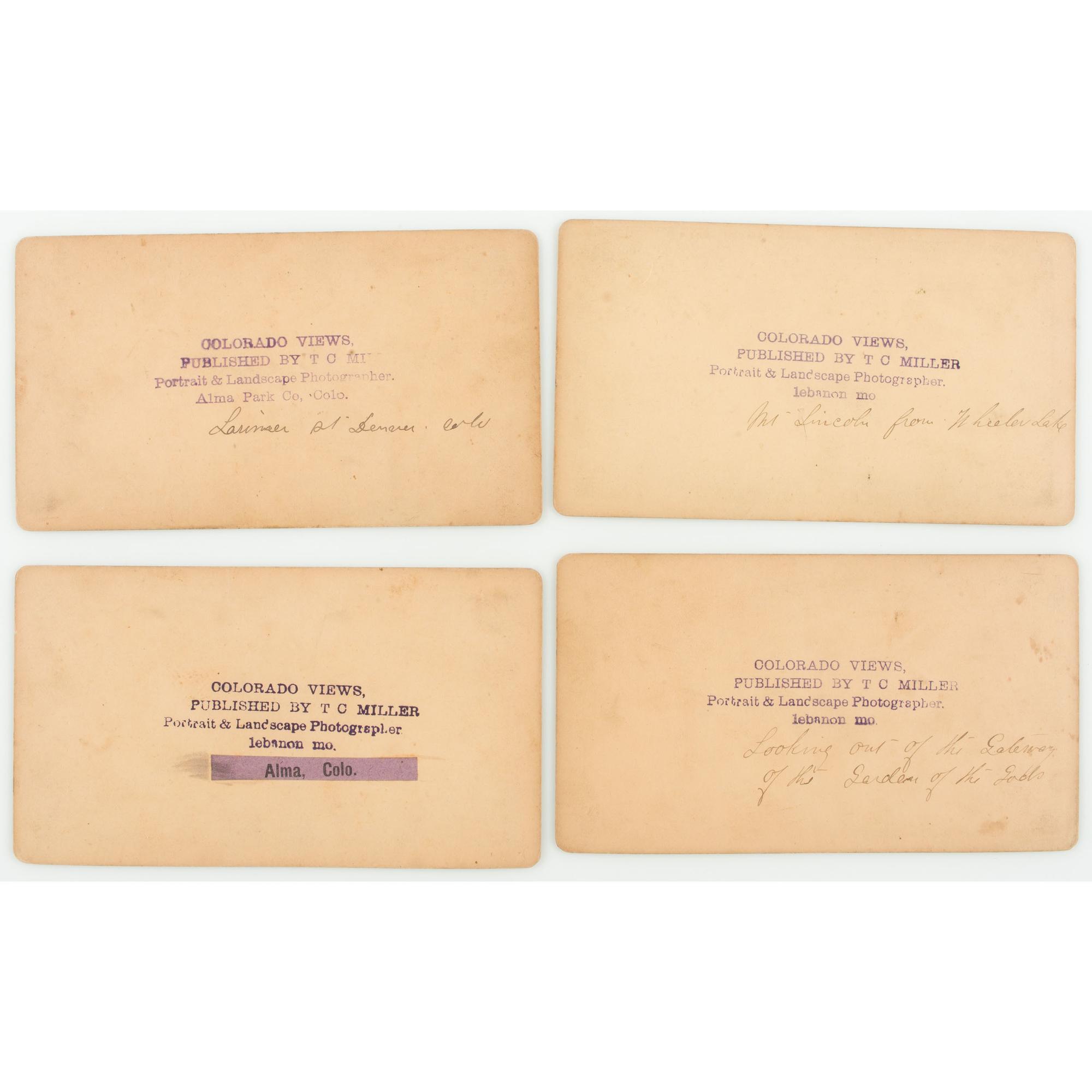 Colorado Stereoviews by T.C. Miller, Large Collection of Landscape and Town Views