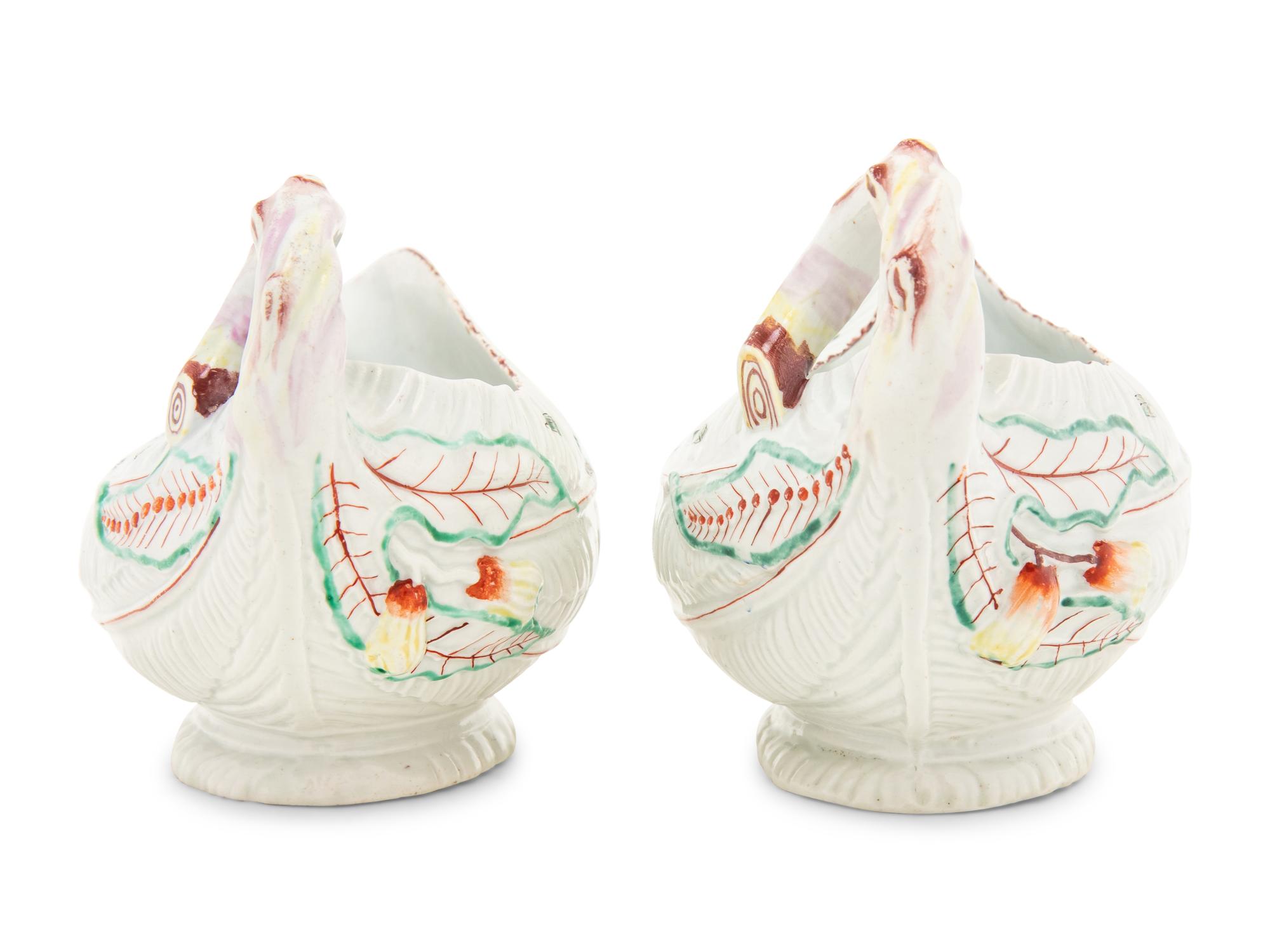 A Pair of Worcester Porcelain Sauce Boats