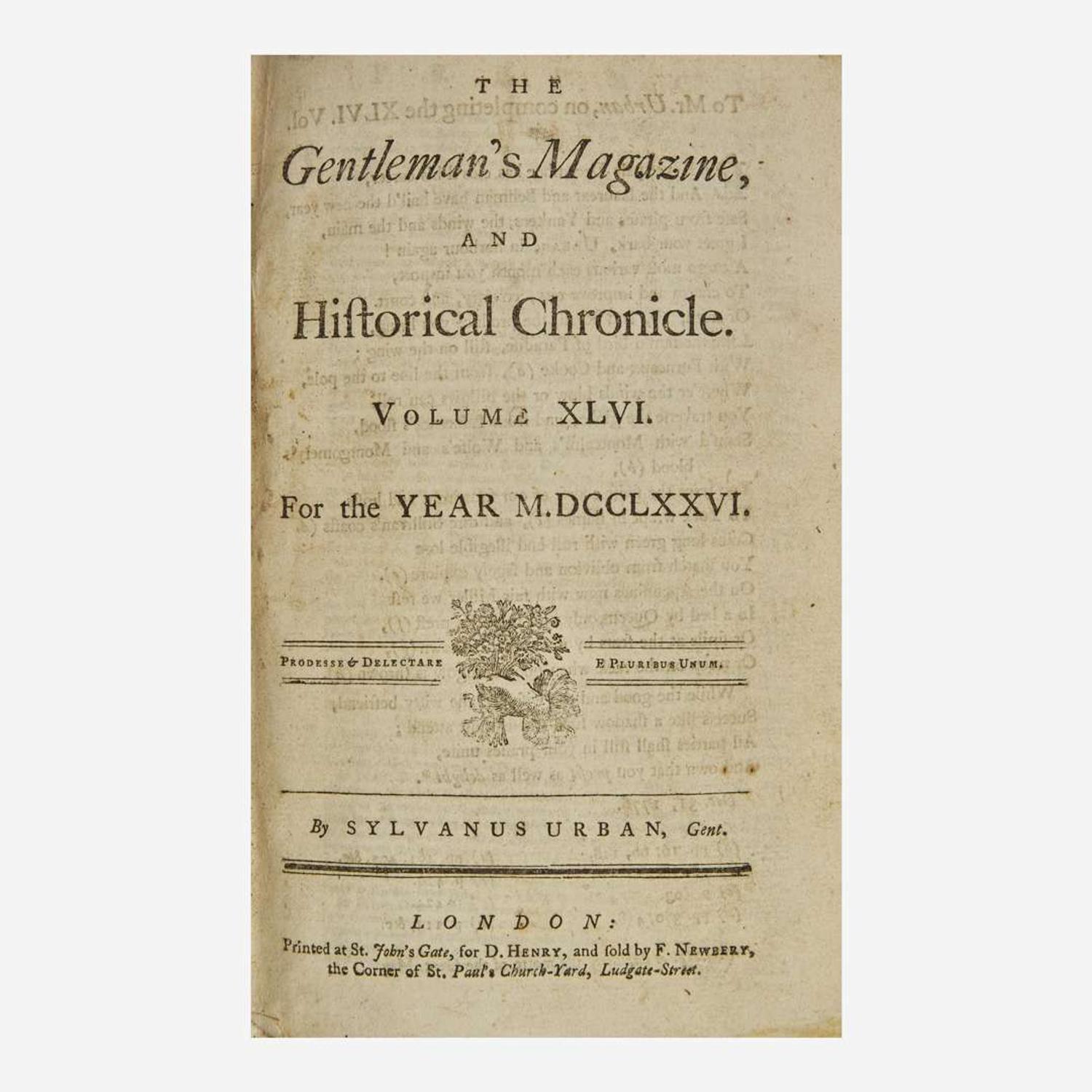 [American Revolution] [Declaration of Independence] Urban, Sylvanus (Edward Cave) The Gentleman's Magazine, and Historical Chronicle. Volume XLVI. For the Year M.DCCLXXVI