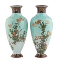 A Pair of Japanese Cloisonné Vases