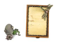 Two Jay Strongwater Enameled and Jeweled Picture Frames