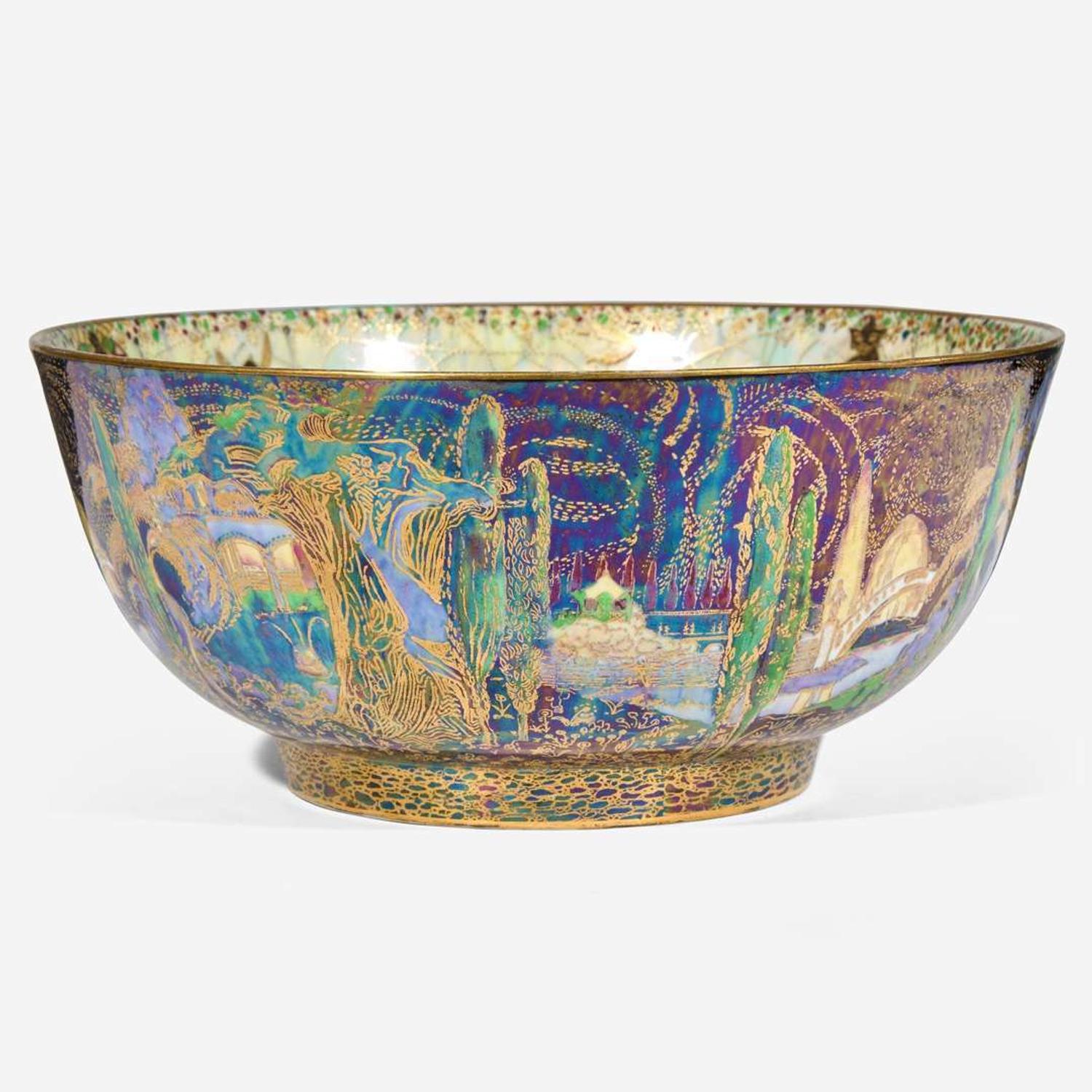 A Wedgwood Black Fairyland Lustre Imperial Bowl UK, circa 1925