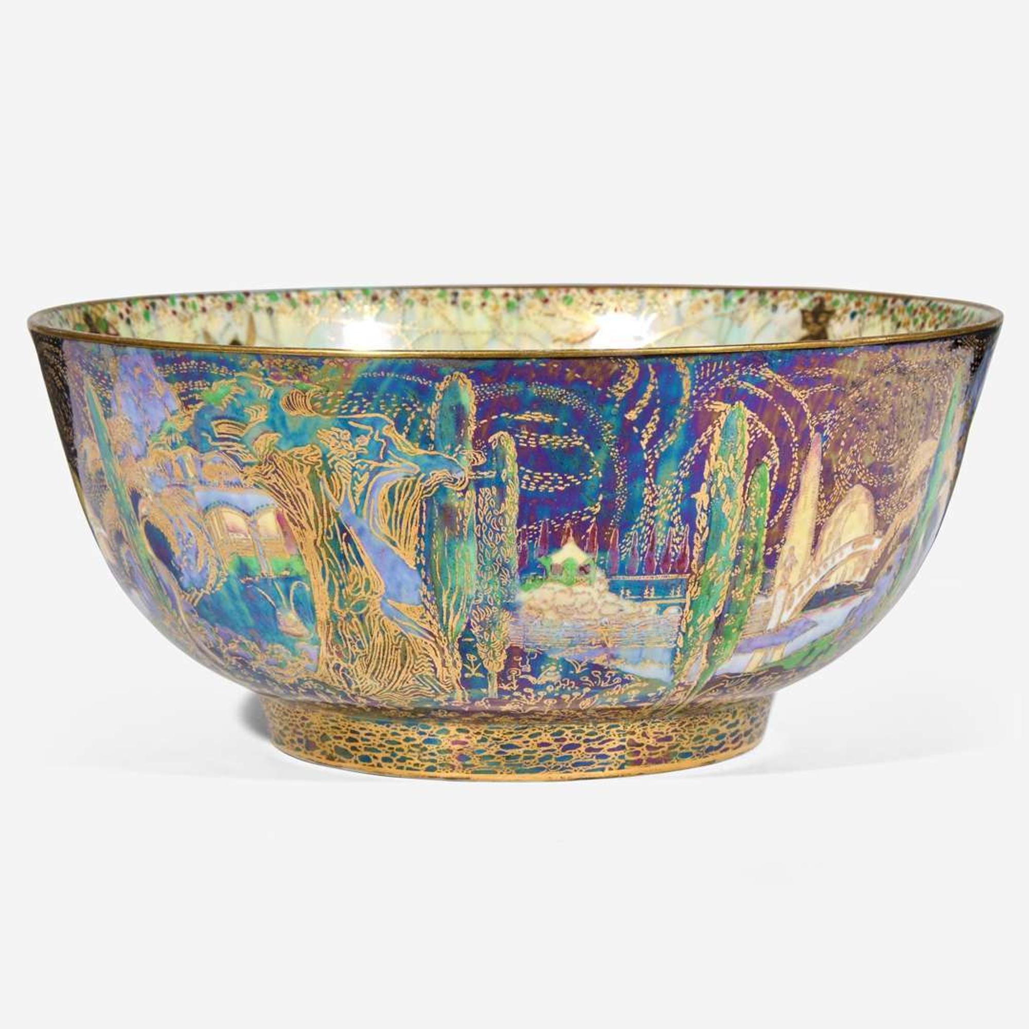 A Wedgwood Black Fairyland Lustre Imperial Bowl UK, circa 1925
