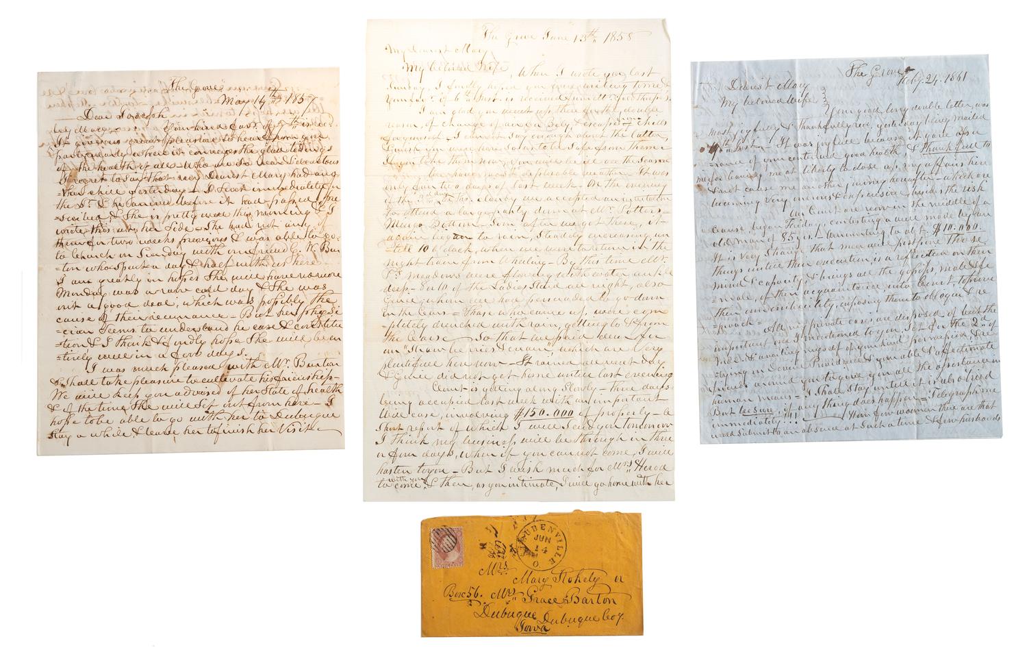 [OHIO] -- [STOKELY, Gen. Samuel (1796-1861)]. Personal correspondence and papers of Ohio politician, US Representative General Samuel Stokely.