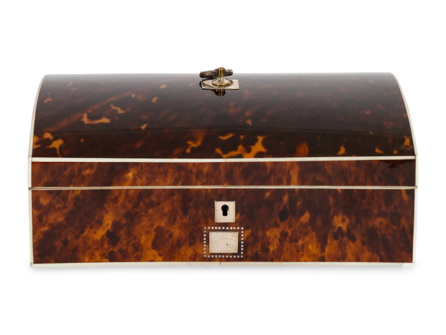 A Regency Silver Mounted Tortoise Shell Box