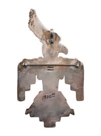 Sterling Silver and Mosaic Inlay Thunderbird Pendant / Brooch