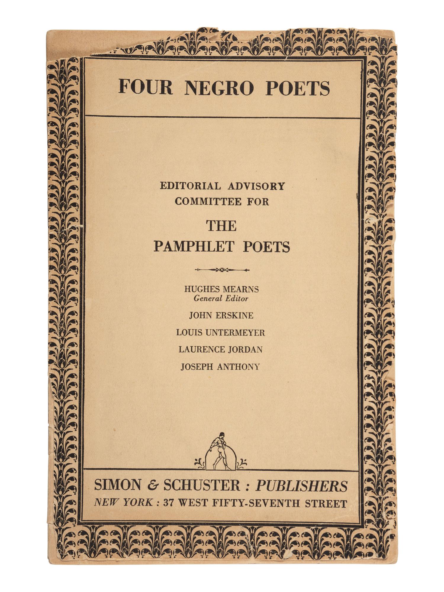 [POETRY]. 2 titles, incl.: BROWN, Sterling. Negro Poetry and Drama . Washington, DC: The Associates in Negro Folk Education, 1937.