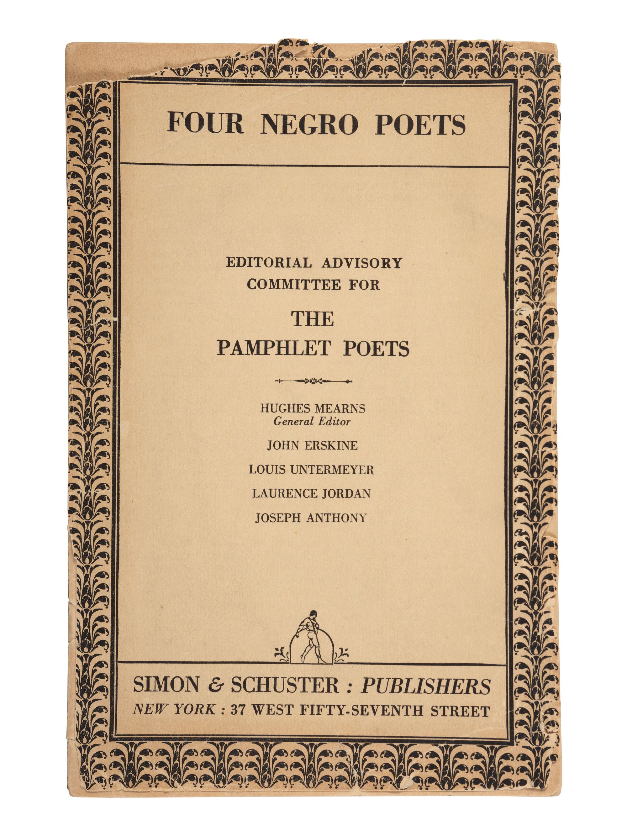 [POETRY]. 2 titles, incl.: BROWN, Sterling. Negro Poetry and Drama . Washington, DC: The Associates in Negro Folk Education, 1937.