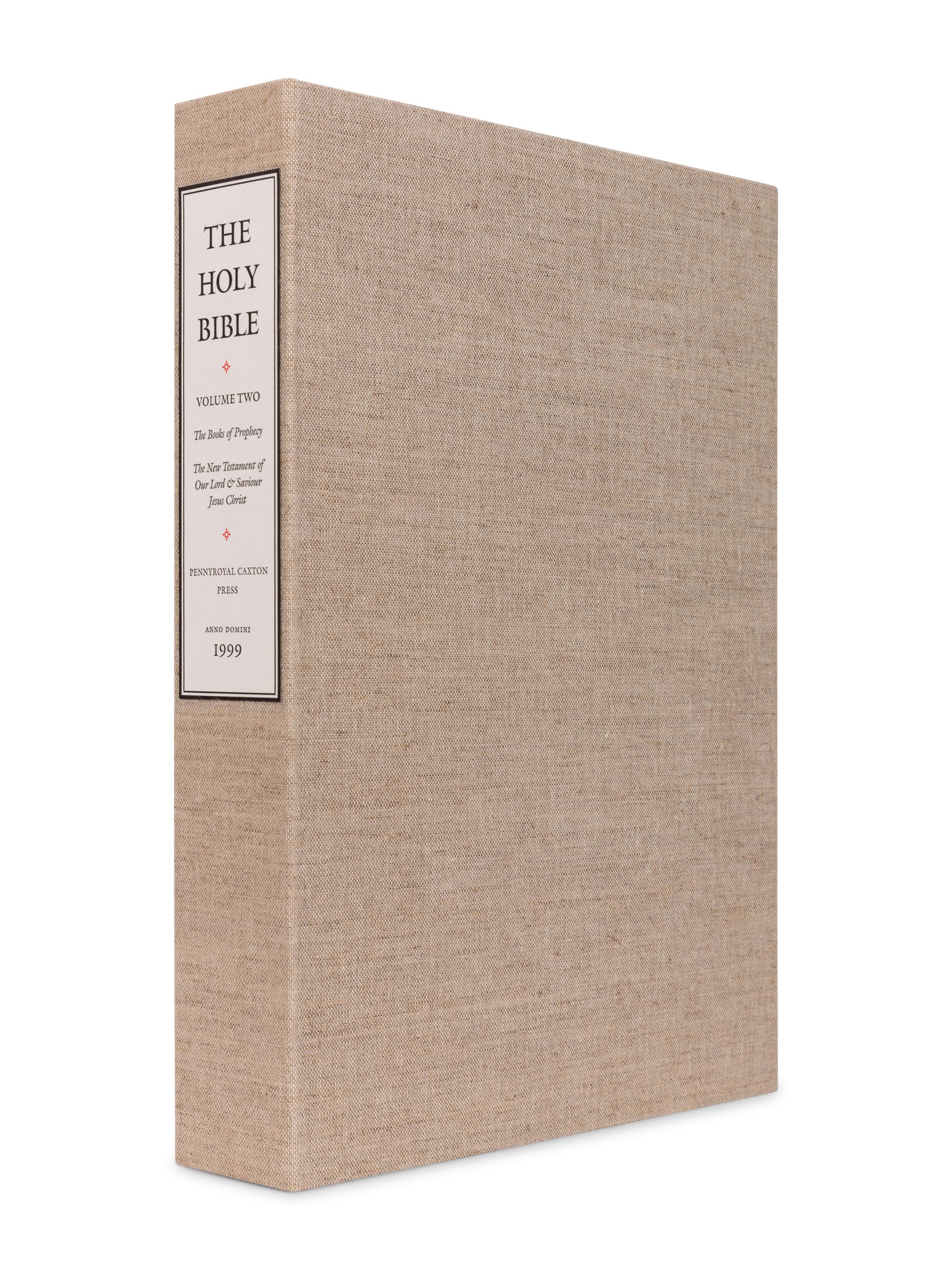 [MOSER, Barry, illustrator]. The Holy Bible. Containing All the Books of the Old and New Testaments . North Hatfield, MA and New York City: Pennyroyal Caxton Press, 1999.