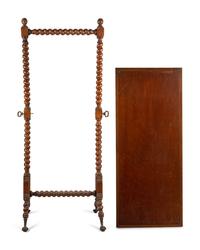 A Louis Philippe Carved Mahogany Cheval Mirror