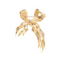 DIAMOND AND YELLOW GOLD BOW BROOCH