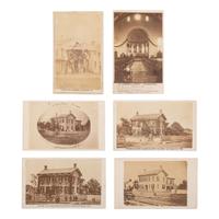 [Lincoln, Abraham] Group of Six 6 Carte de Visites of Lincoln's Springfield Home and Funeral