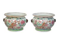 A Pair of Chinese Export Porcelain Jardinieres — 19TH CENTURY