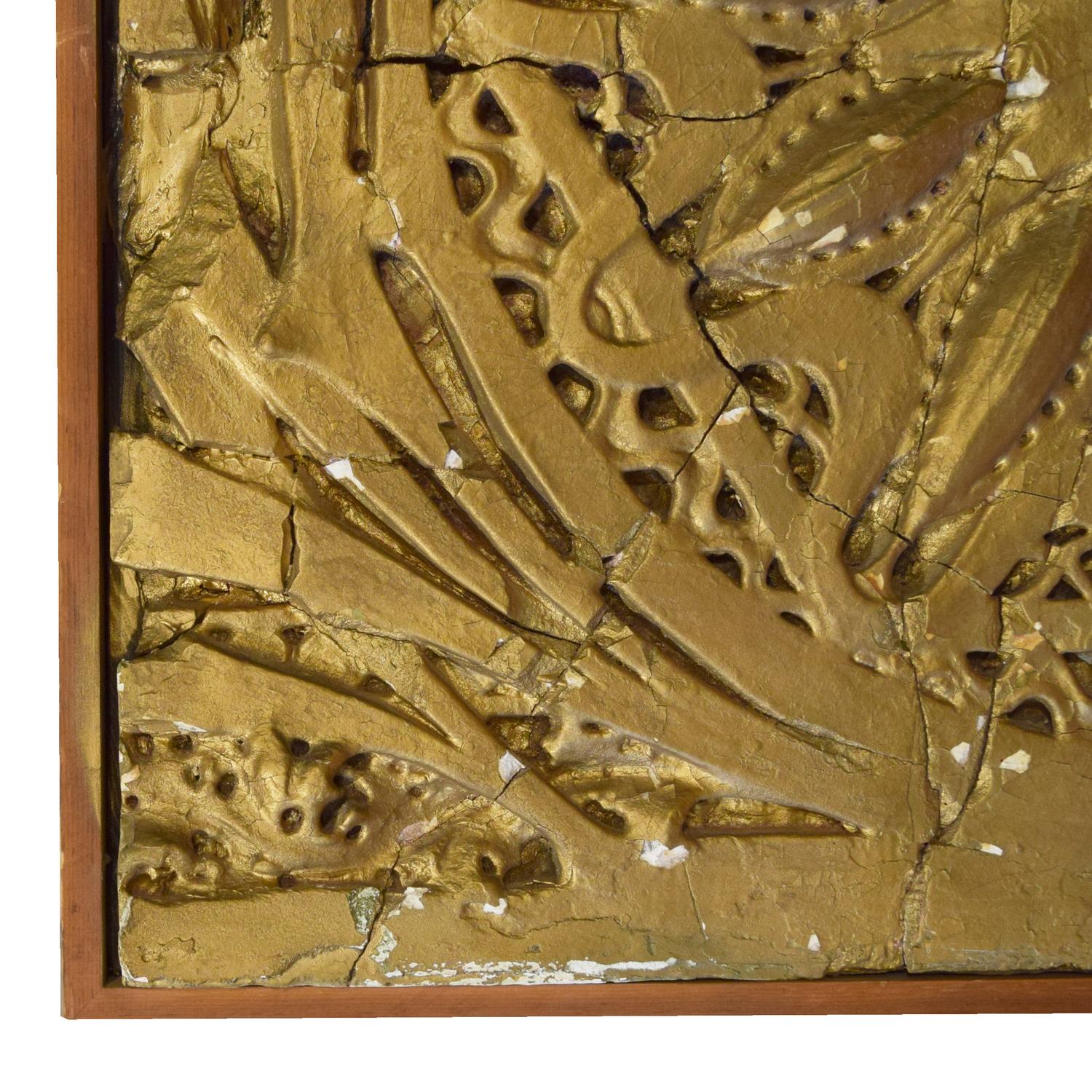 A Sullivan Designed Painted Plaster Panel from the Garrick Theater 29" W x 2" D x 28" H — United States, Circa 1891
