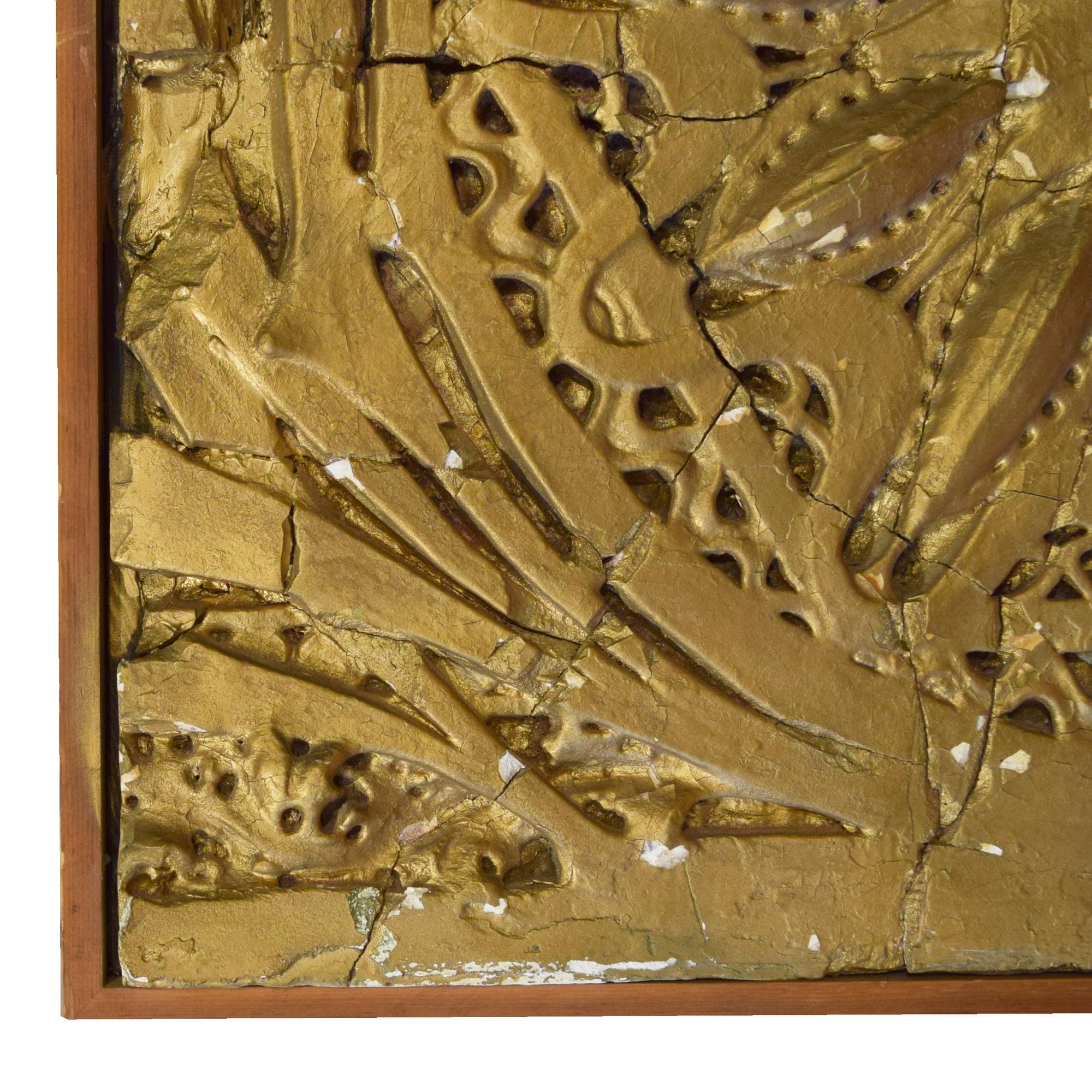A Sullivan Designed Painted Plaster Panel from the Garrick Theater 29" W x 2" D x 28" H — United States, Circa 1891
