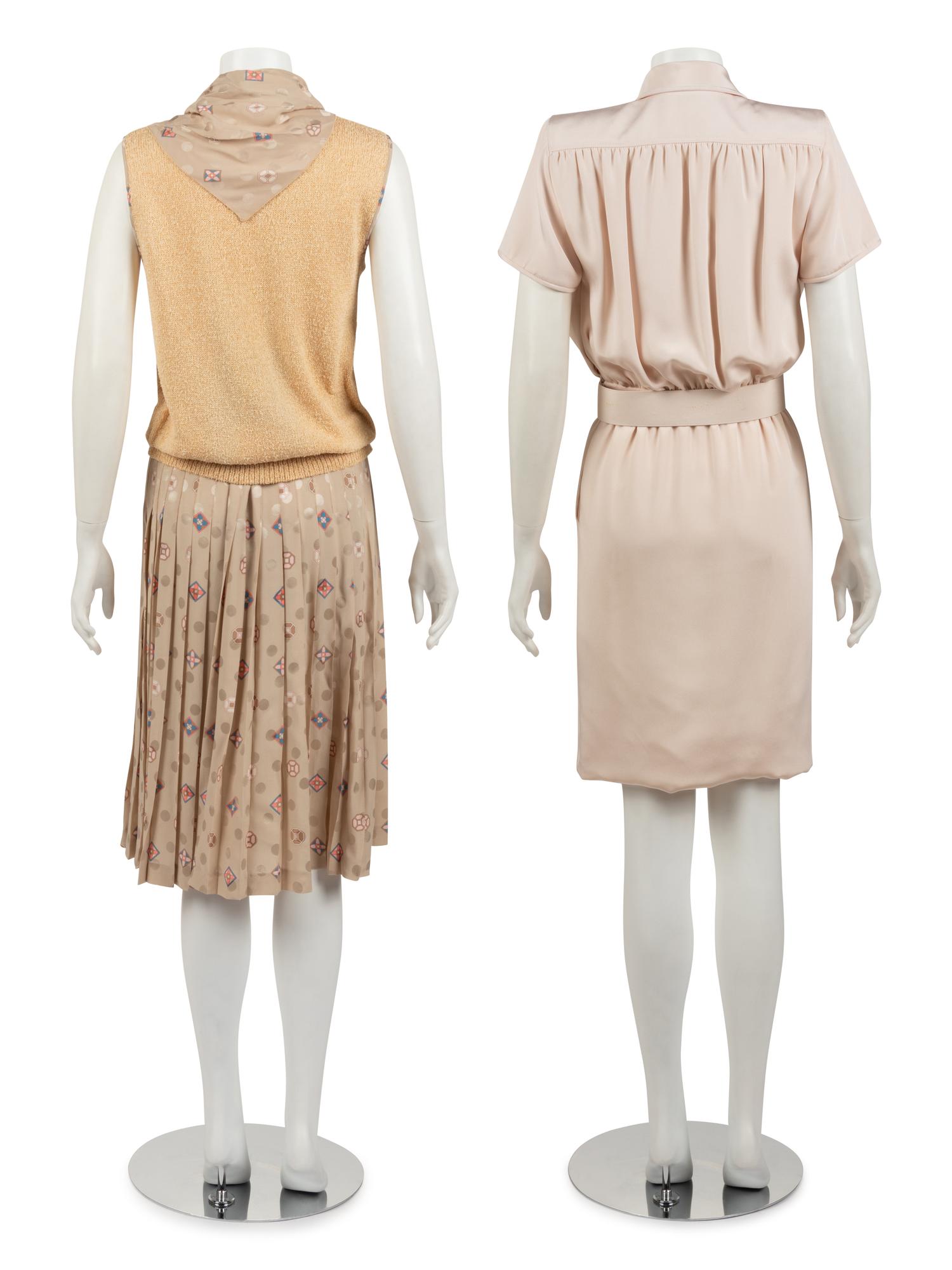 Two Valentino Ensembles: One Belted Dress and One Three-Piece Ensemble, 1980s