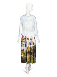 Oscar de la Renta, Floral Print Belted Shirtdress
