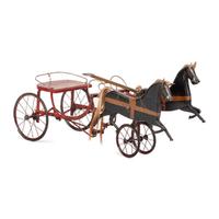 A Painted Wood and Metal Horse Drawn Pedal Cart