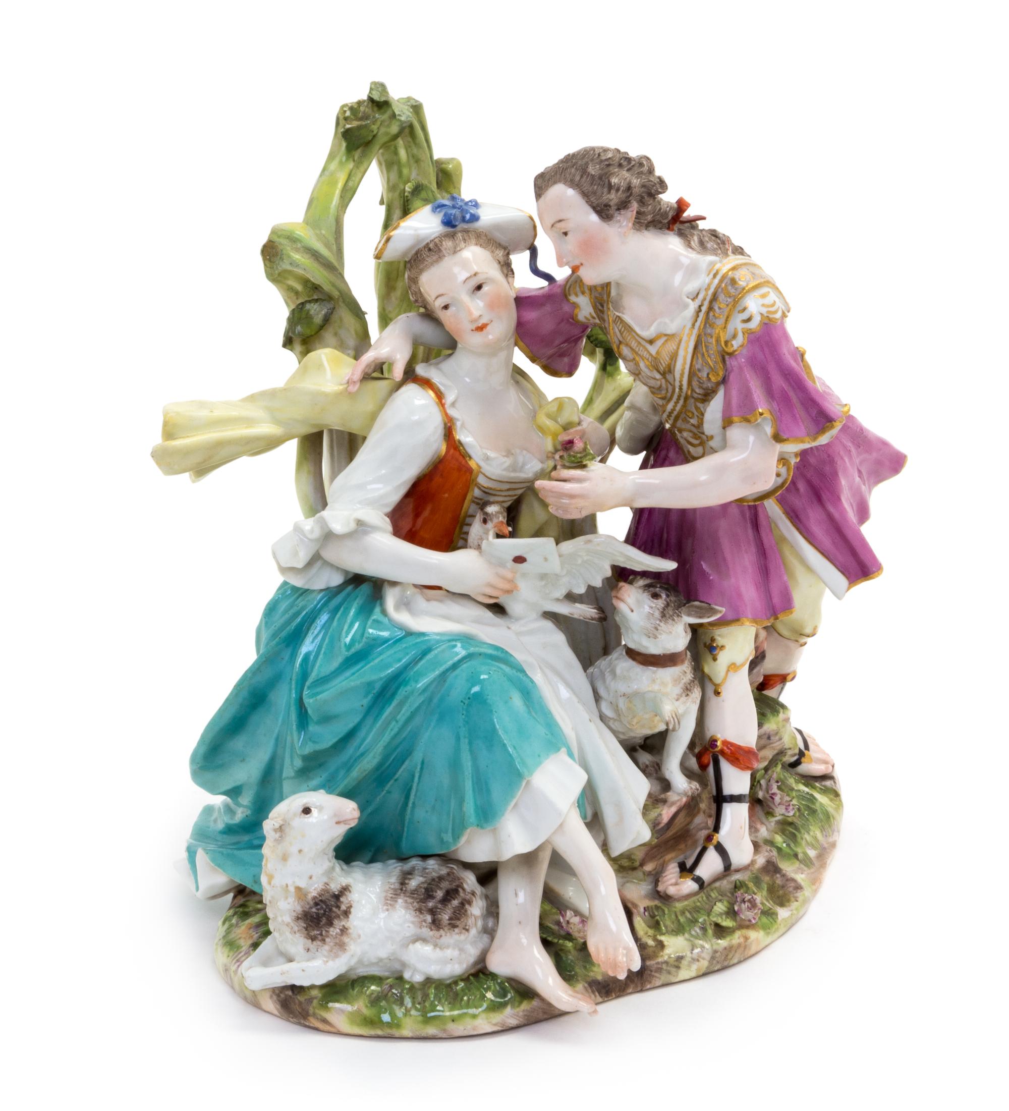 A Meissen Porcelain Figural Group Height 7 inches. — LATE 19TH/EARLY 20TH CENTURY