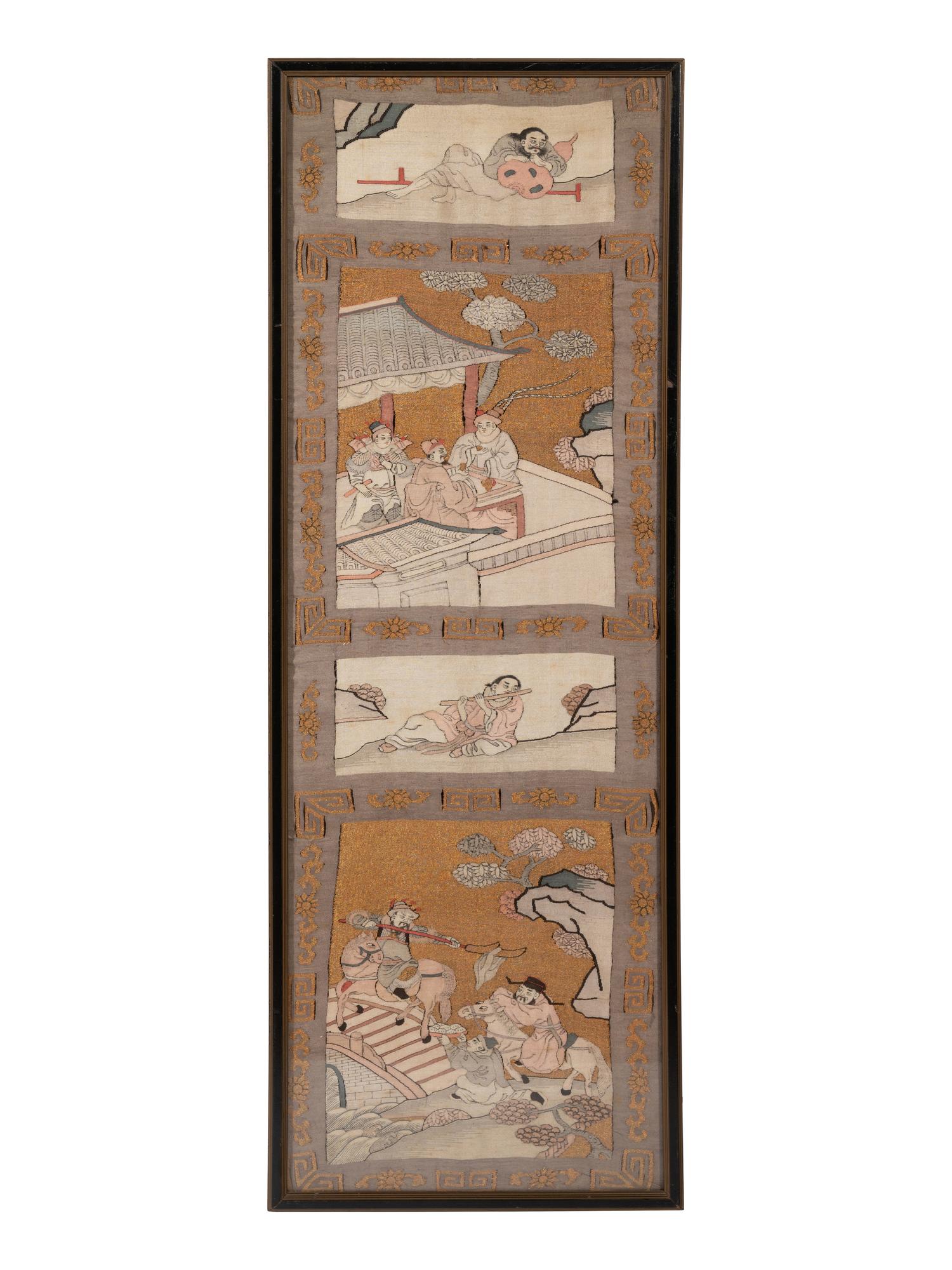 Two Chinese Kesi Silk Panels