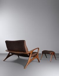 Highback Contour Settee and Elongated Ottoman Kagan-Dreyfuss Inc., USA