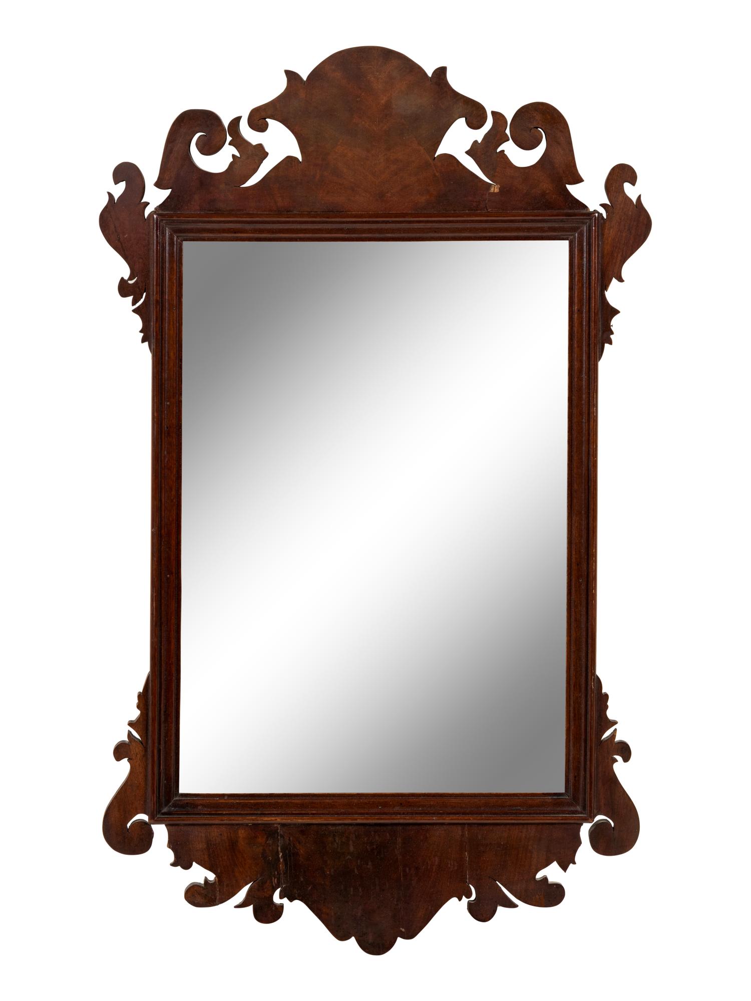An American Chippendale Style Mahogany Mirror — 19th Century