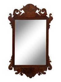An American Chippendale Style Mahogany Mirror — 19th Century