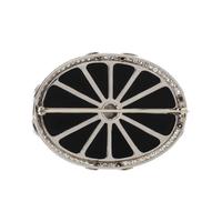 ART DECO, DIAMOND AND ONYX BROOCH