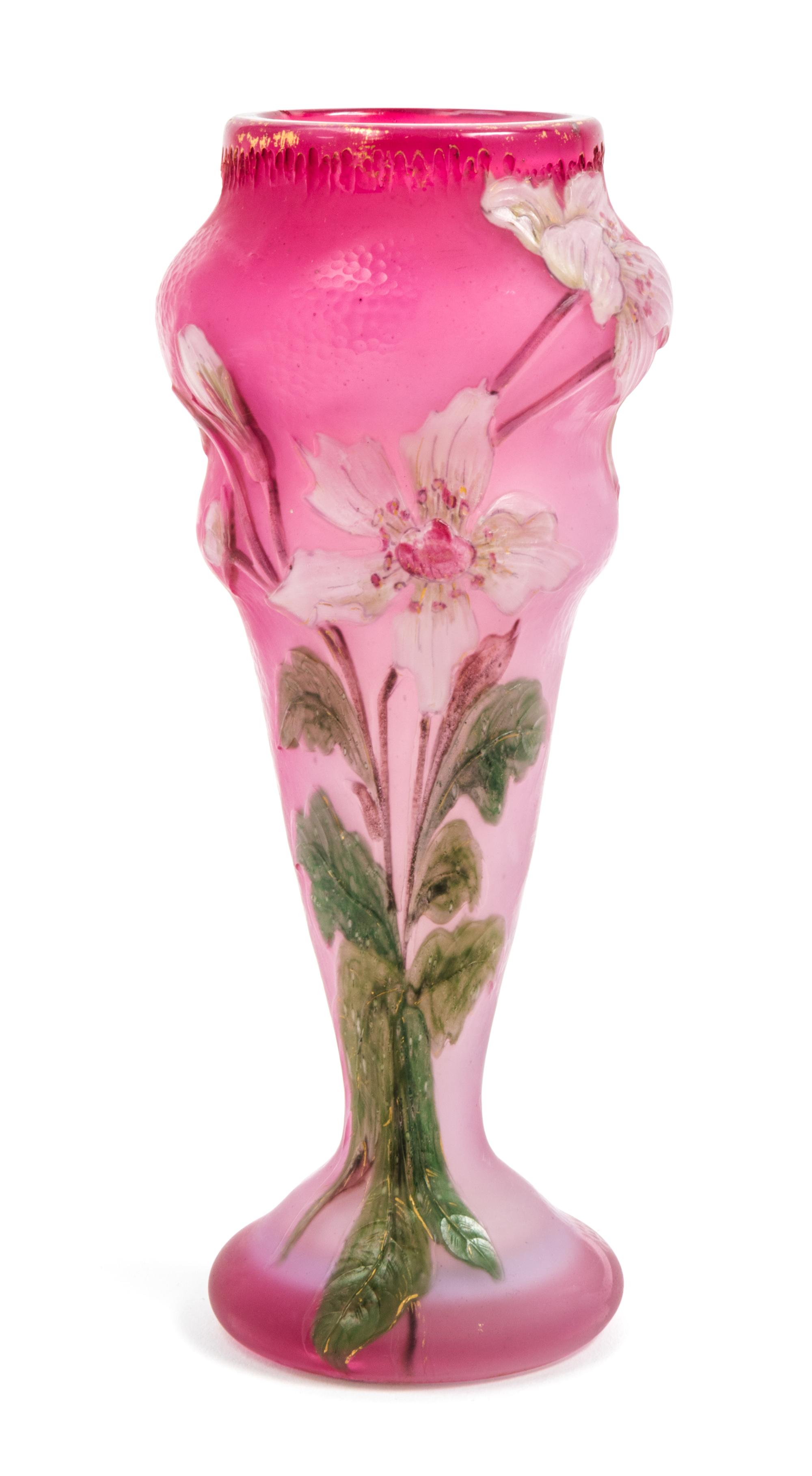 Burgun & Schverer, EARLY 20TH CENTURY, a cameo glass vase, of baluster form with floral decoration