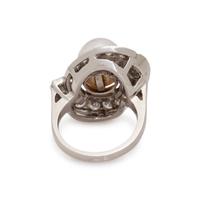 CULTURED PEARL AND DIAMOND RING