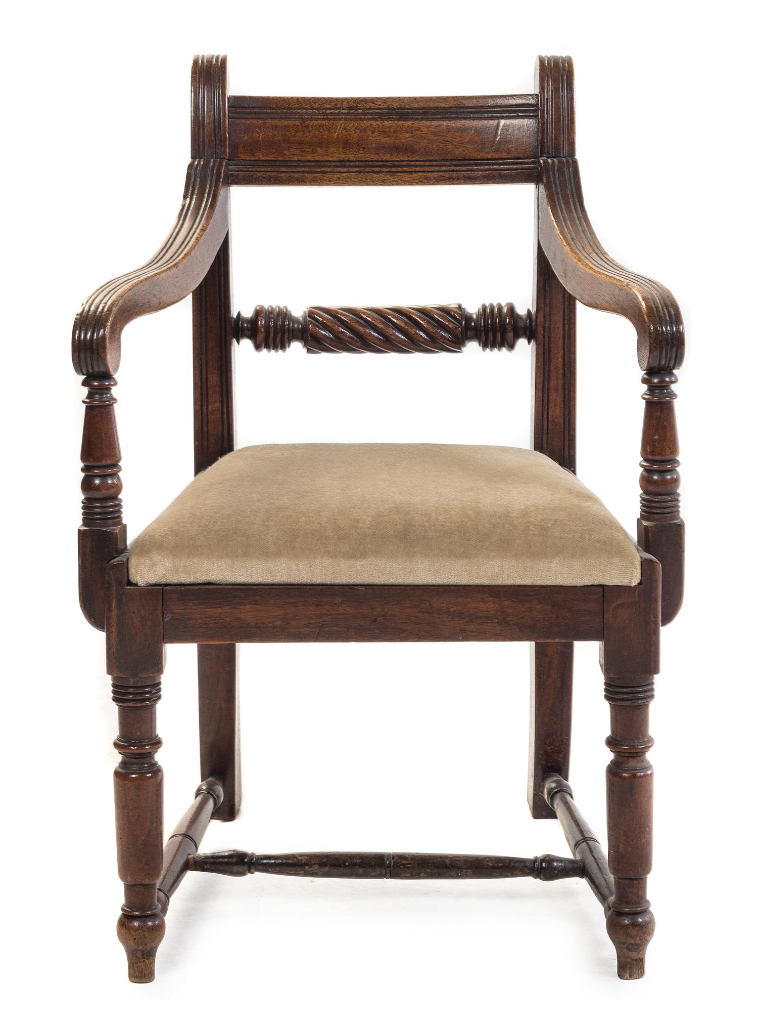 A Diminutive Regency Style Armchair Height 22 1/4 inches. — 20TH CENTURY