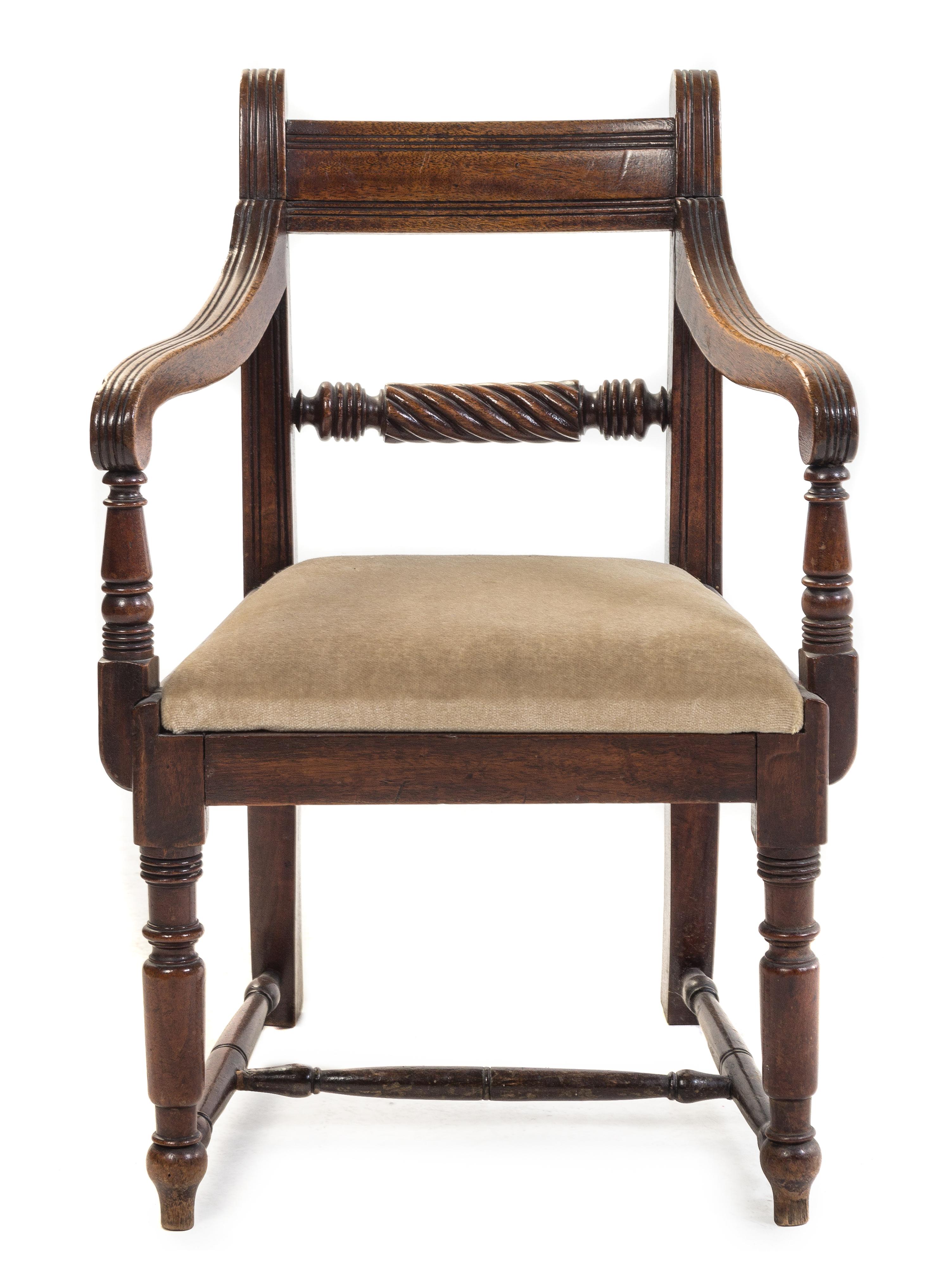 A Diminutive Regency Style Armchair Height 22 1/4 inches. — 20TH CENTURY