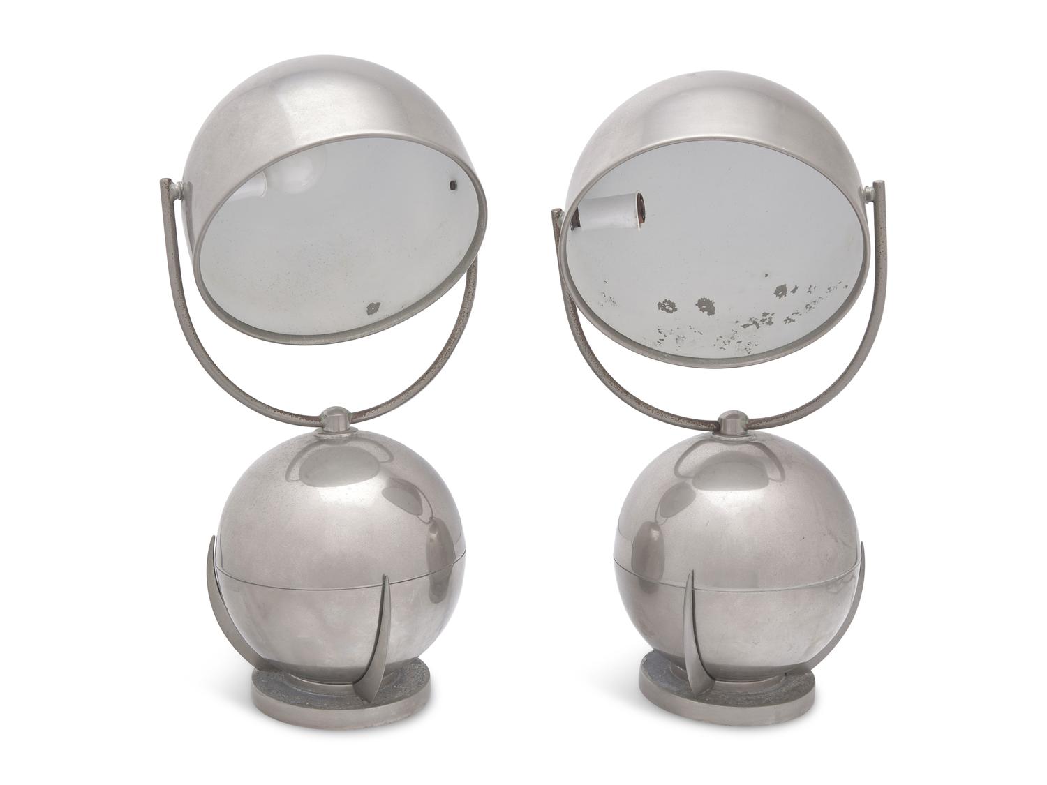 A Pair of Felix Aublet Nick-Plated Table Lamps