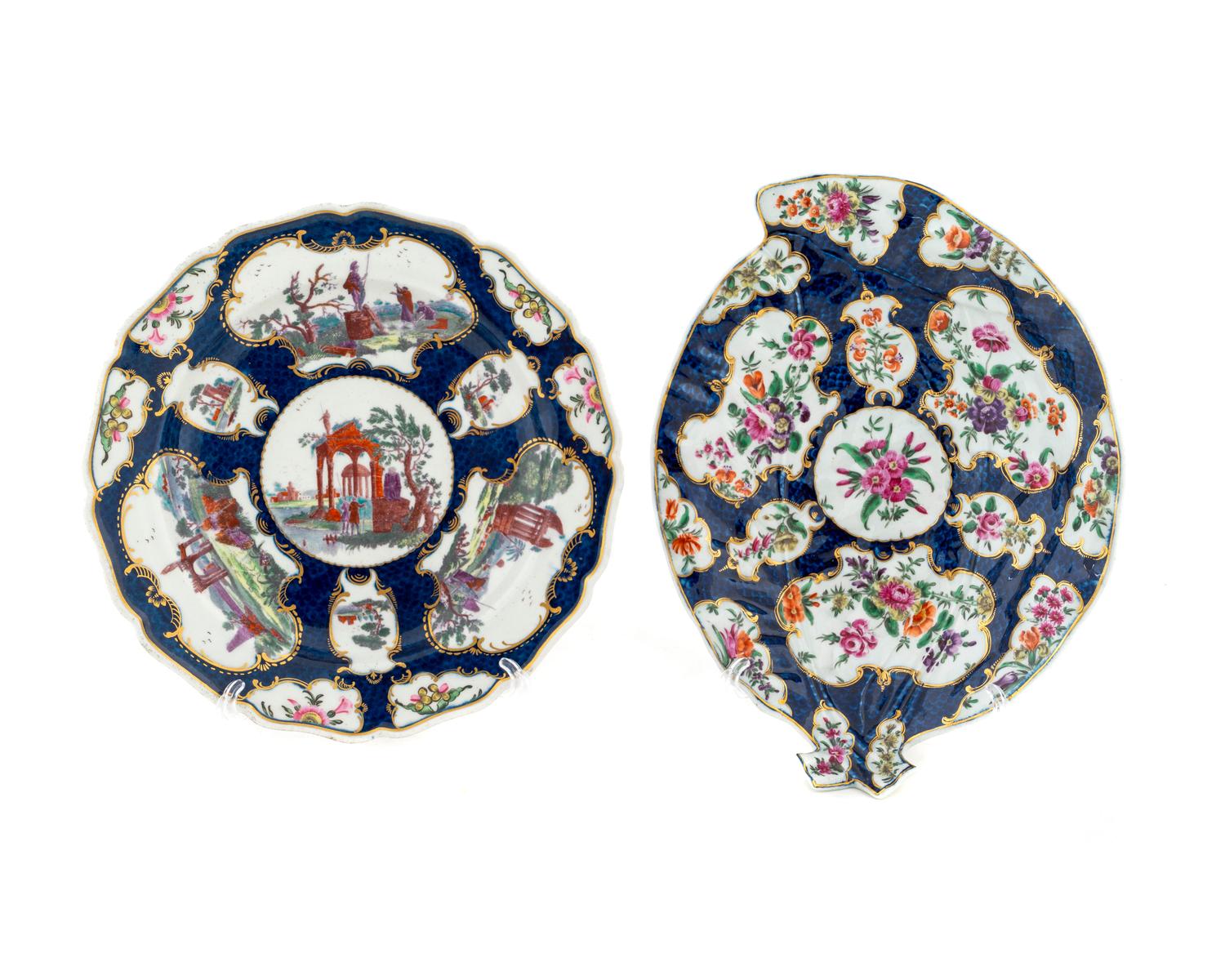 Two Worcester Porcelain Plates — 18TH CENTURY