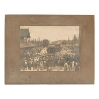 ROOSEVELT, Theodore (1858-1919). Outdoor image of whistle stop tour. [Shasta Springs, CA], n.d.