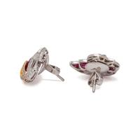 DIAMOND AND RUBY SWAN EARRINGS