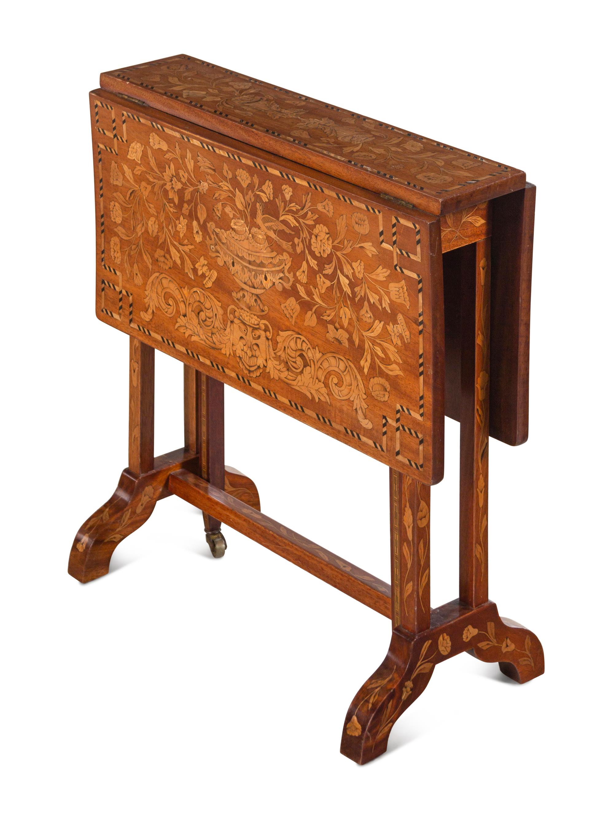 A Dutch Marquetry Drop-Leaf Table