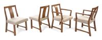 Edward Wormley (American, 1907-1995), DUNBAR, 1960s, a set of 6 dining chairs, comprising 2 arms, model no. 295W, and 4 sides, model no