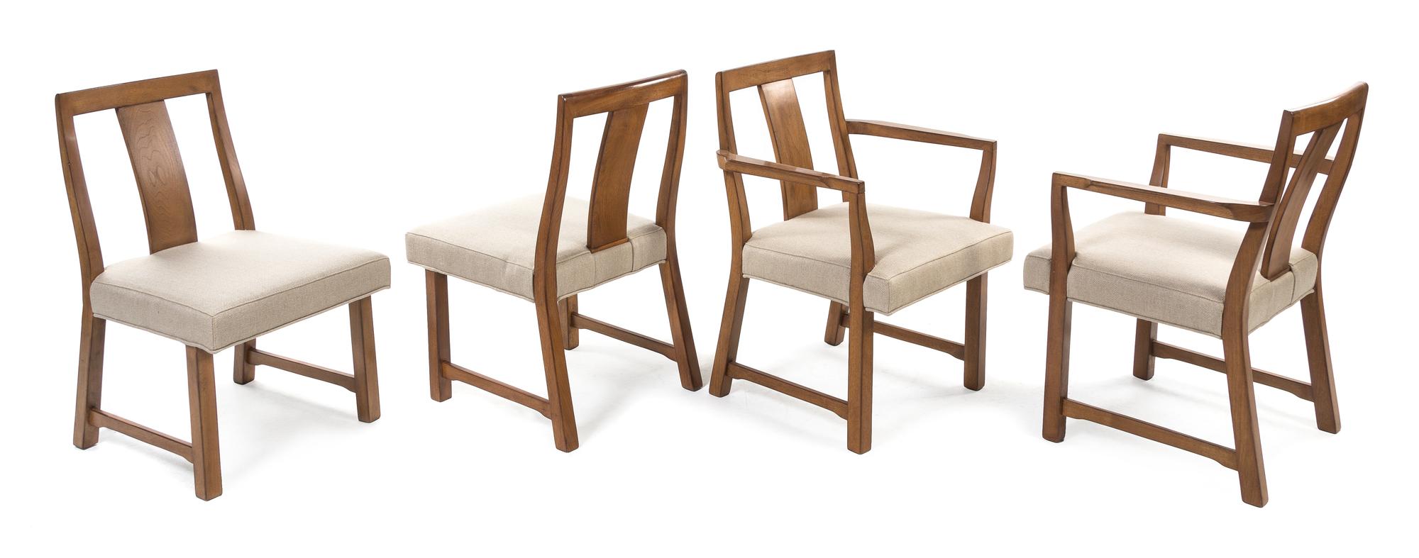 Edward Wormley (American, 1907-1995), DUNBAR, 1960s, a set of 6 dining chairs, comprising 2 arms, model no. 295W, and 4 sides, model no